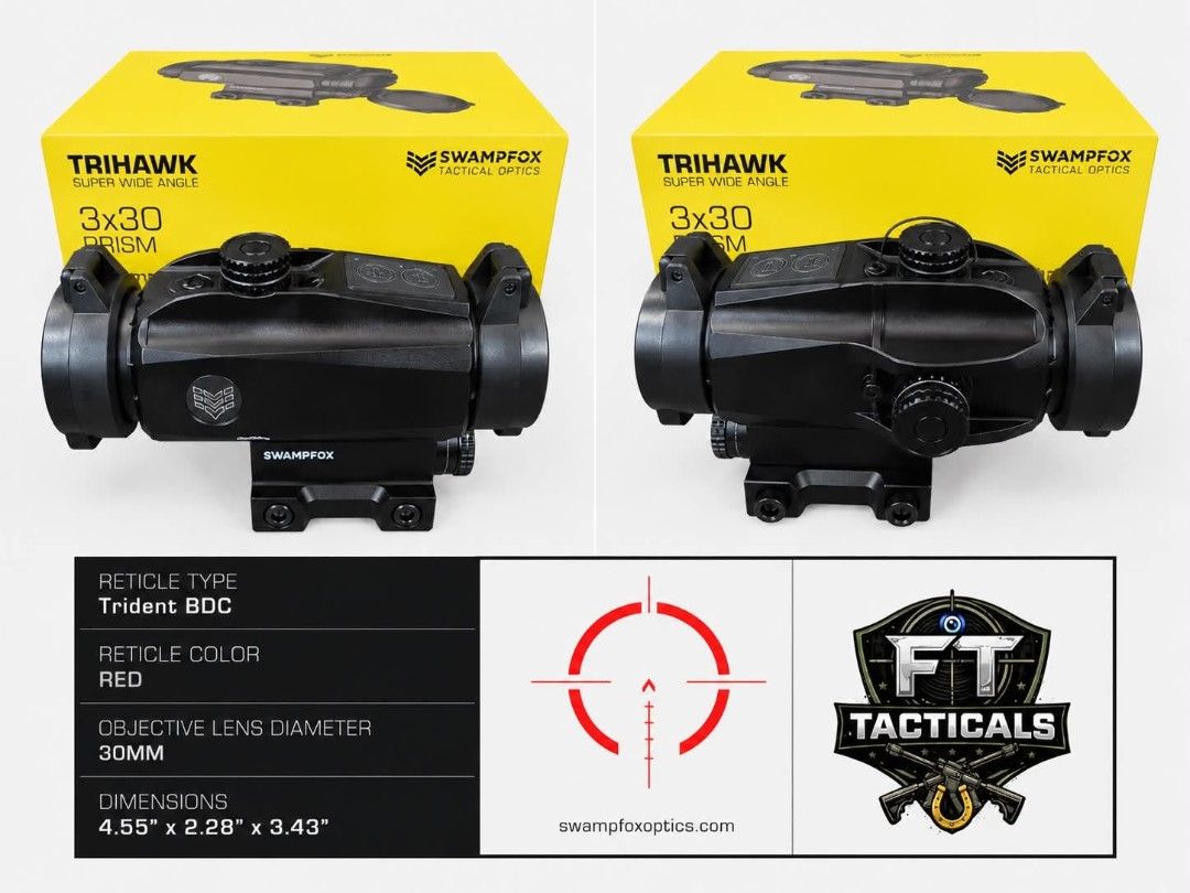 BnEW SwampFox Trihawk Prism (Category: Other Sports Equipment and Supplies) located in Quezon City. Submitted by fttacticalsph (Listing ID 1461705003, Image 1). Description: BNEW Swampfox Trihawk Prism 30mm Trident BDC Reticle complete with warranty qc area gcash ok cop via lalamove ok dm me.