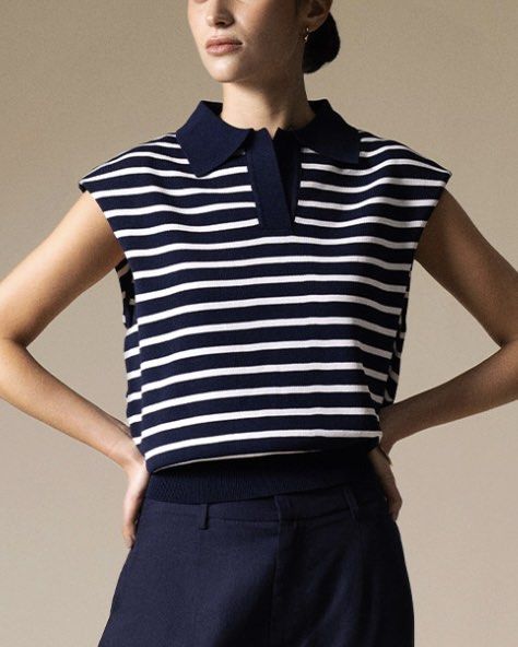 Bocu Stripe Tucked Sleeve Polo (Category: Others Tops) located in Manila. Submitted by _maisonseconde (Listing ID 1461696190, Image 3). Description: Bocu Stripe Tucked Sleeve Polo - Knitted Polo in Sand and White Stripes - worn only two times Size : Large MOP - BP1/Shope3Pay MOD - same day delivery (based fr Pasay) Message for Inquiries :) .