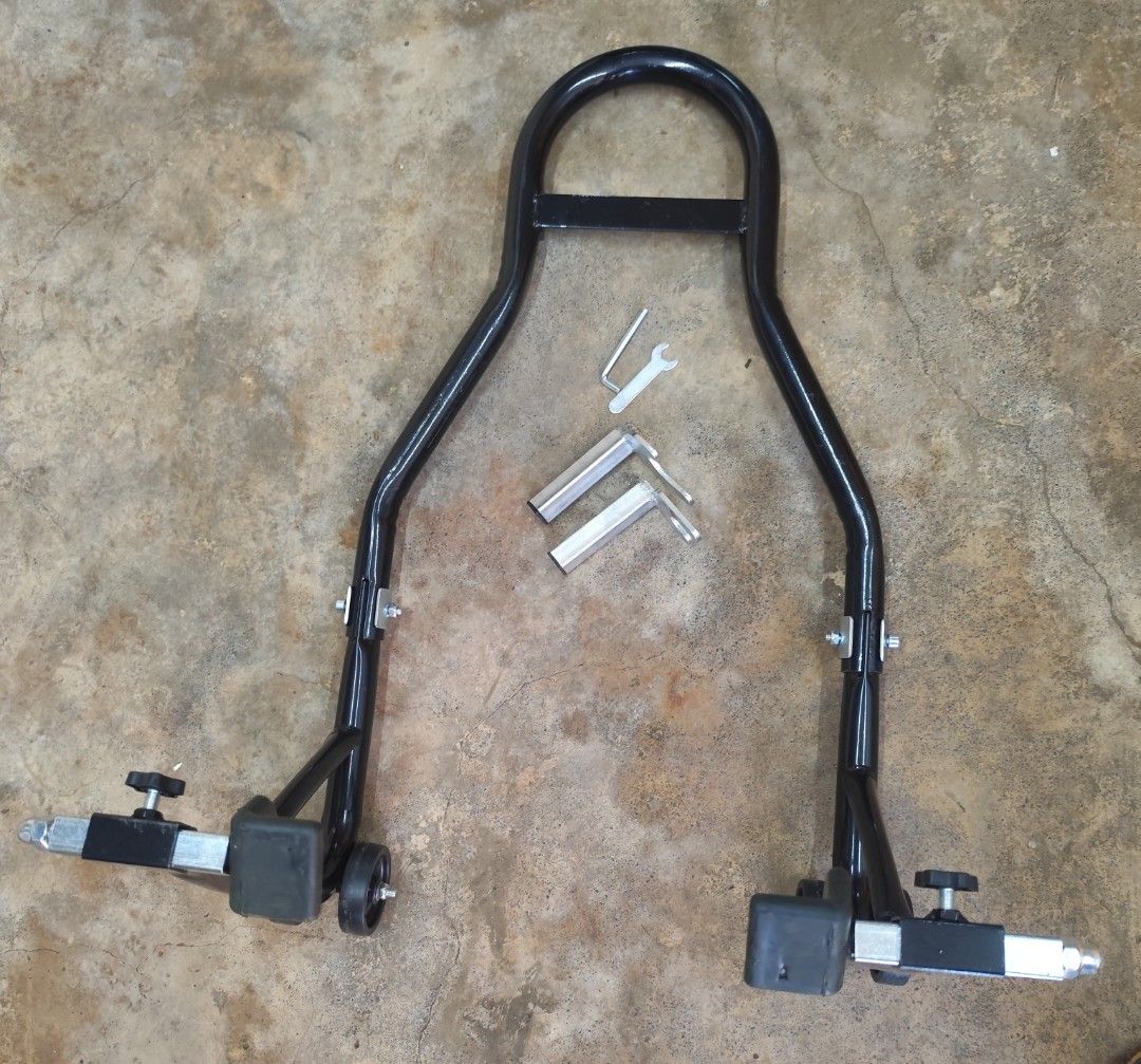 Brandnew 2in1 Motorcycle Paddock Stand (Category: Body Parts and Accessories) located in Bulacan. Submitted by makdelacru19738 (Listing ID 1461579302, Image 3). Description: Brandnew 2in1 Motorcycle Paddock Stand 1000 lang Nearby Area (ung kaya ipalalamove para Sameday makuha nio na) *(No COD)Payment (Gcash or Bank Transfer) Pag Nandto na Rider nio (Video Call Para Sure) Location: Marilao Poblacion 2 or Pin: Marilao Secret Shop 09760536430.
