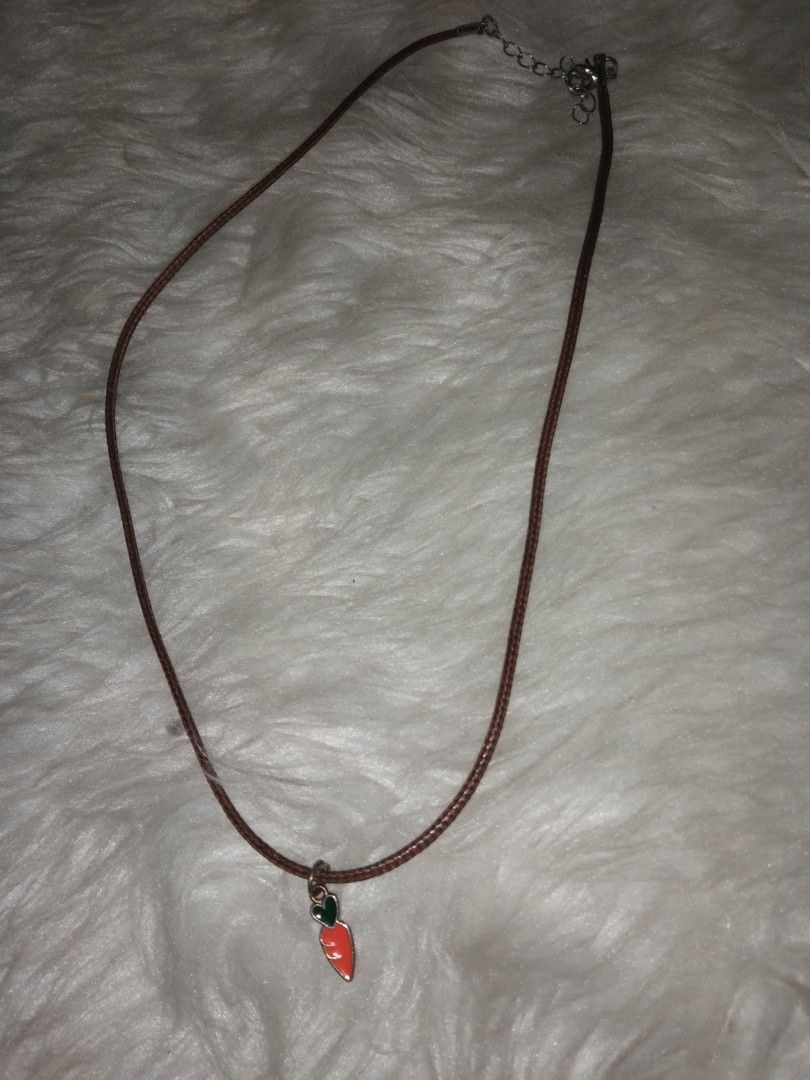 Brown necklace with carrot charm (Category: Necklaces) located in Quezon City. Submitted by eidorableshop (Listing ID 1461570877, Image 1). Description: .