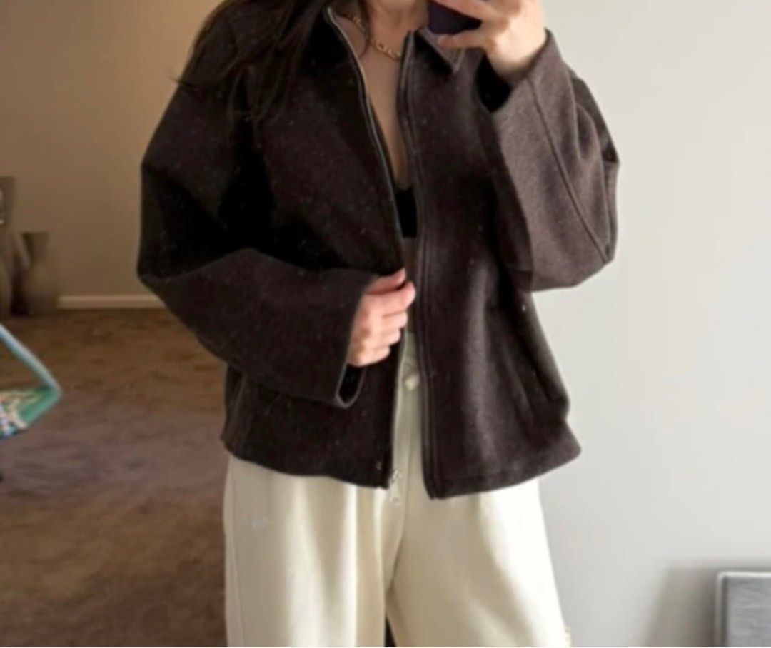 Brown Wool Zipper Jacket (Category: Coats, Jackets and Outerwear) located in Manila. Submitted by glossywife (Listing ID 1461594728, Image 1). Description: Size Medium Bought in Vietnam Used a few times Actual when worns posted Super high quality!! Rfs: decluttering Mop: GCash Mod: GrabExpress / J&T / Lalamove Brandy Melville Zara Isa the label H&M Cotton On Stradivarius Phia Hollister Subdued John Galt Miu the label Traje Linen Bershka Aritzia P