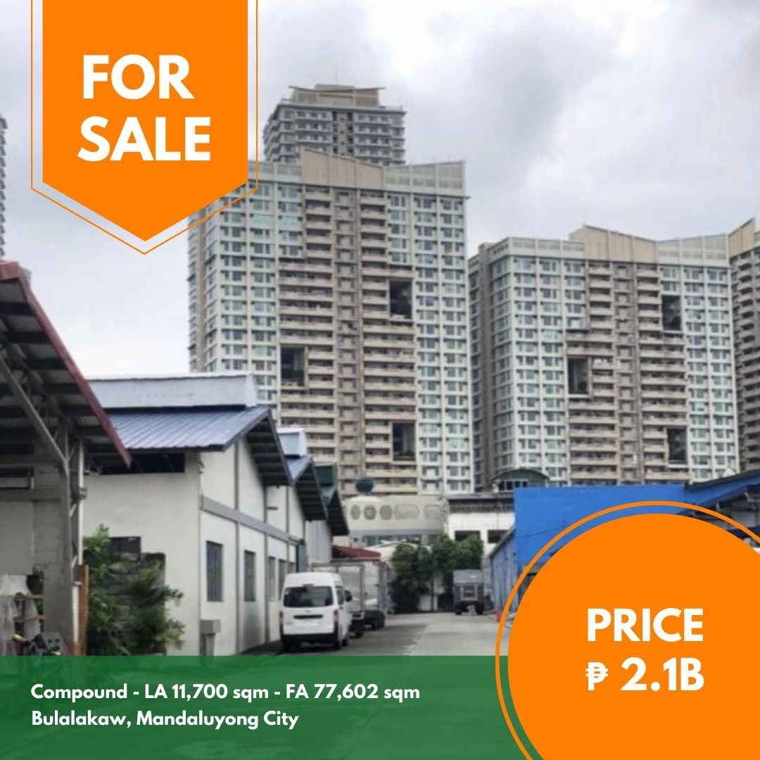 Bulalakaw, Mandaluyong compound (Category: Commercial) located in Quezon City. Submitted by jmpgutierrez (Listing ID 1461590276, Image 1). Description: For sale: Bulalakaw, Mandaluyong compound Lot area: 11,700 sqm Floor area: 77,602 sqm Existing warehouses R3-A zoning FAR 7 Asking price: PHP 2,100,000,000 https://www.pgr.com.ph/residential-1/2026/1/29/bulalakaw-mandaluyong-compound -- Jose Mari Pangandian Gutierrez PRC REBL # 16969 PAREB-CTREB.