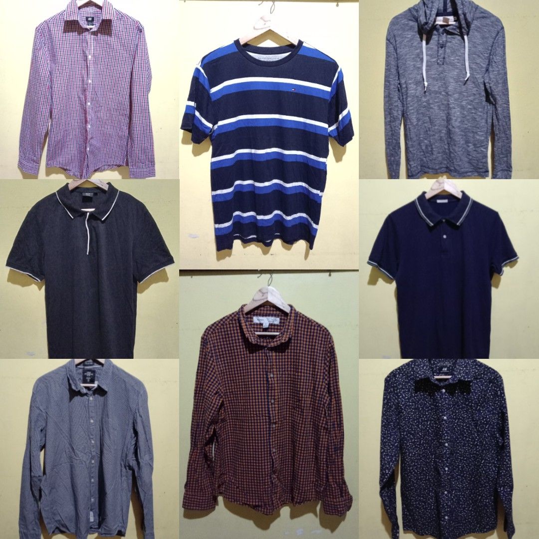 [Bundle] Men's Premium Clothes|See description below (Category: Tshirts & Polo Shirts ) located in San Fernando. Submitted by _luxielleph (Listing ID 1461795094, Image 1). Description: ✅️ ALL BRANDED & PRELOVED ✅️ GET ALL FOR 1,000 pesos ✅️ SINGLE PURCHASE SEE PRICES BELOW ✅️ NO ISSUES (stated if any) 🛍Code: M1 H&M Medium Red, White, & Black Casual Attire|Office Polo|Long Sleeve 💸 200.00 🛍Code: M2 Tommy Hilfiger XL Blue, Dark Blue, White Every