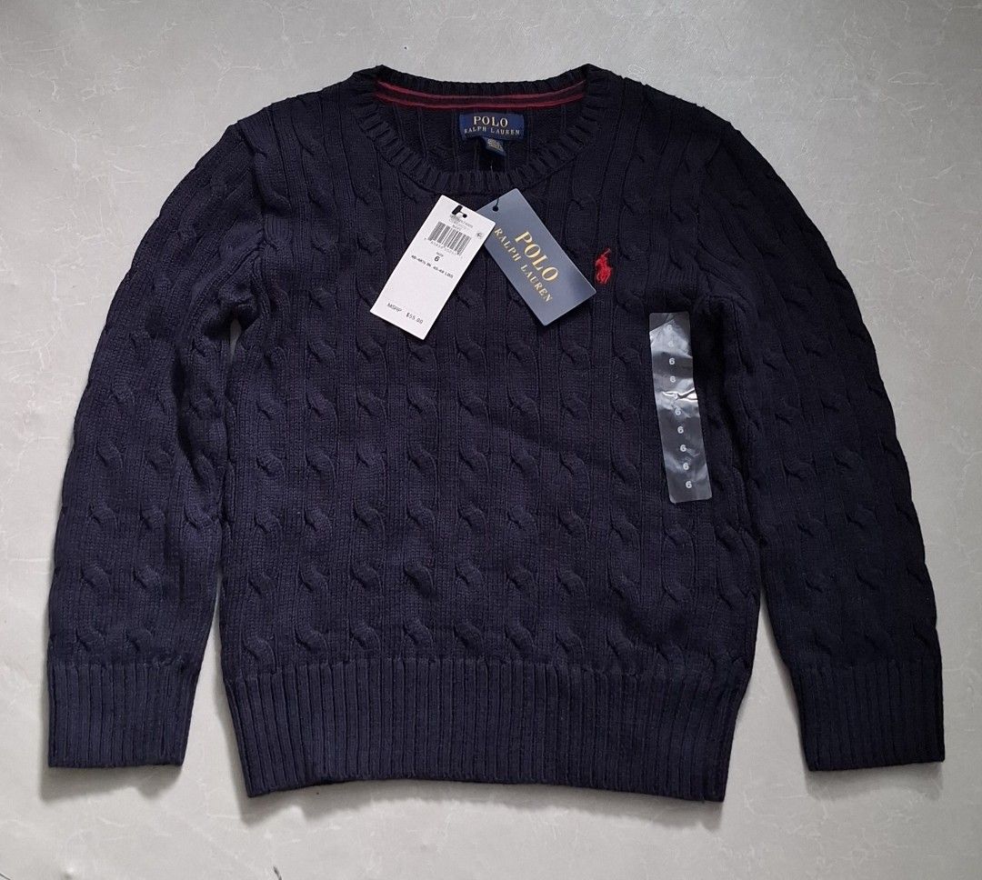 Cable knit (Category: Babies & Kids Fashion) located in Pasay City. Submitted by al1son18 (Listing ID 1461642838, Image 1). Description: cable knitted wear for kids 6yrs old on tag brand new w tag ralph lauren .