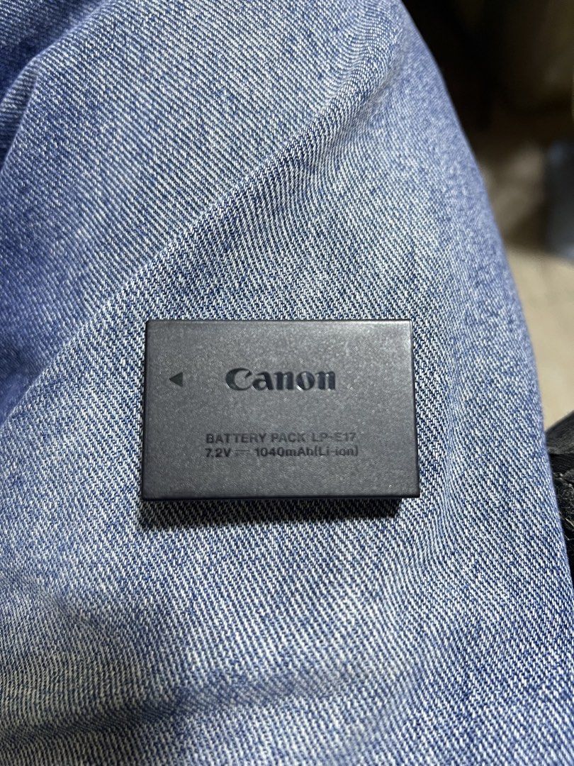 Canon LP-E17 Battery Pack (Category: Batteries & Chargers) located in Makati City. Submitted by z0wiii (Listing ID 1461609654, Image 2). Description: - Genuine Canon LP-E17 Battery - 7.2V, 1040mAh (Li-ion) - Comes in original packaging - Compatible with select Canon EOS cameras - Selling as an extra unit.