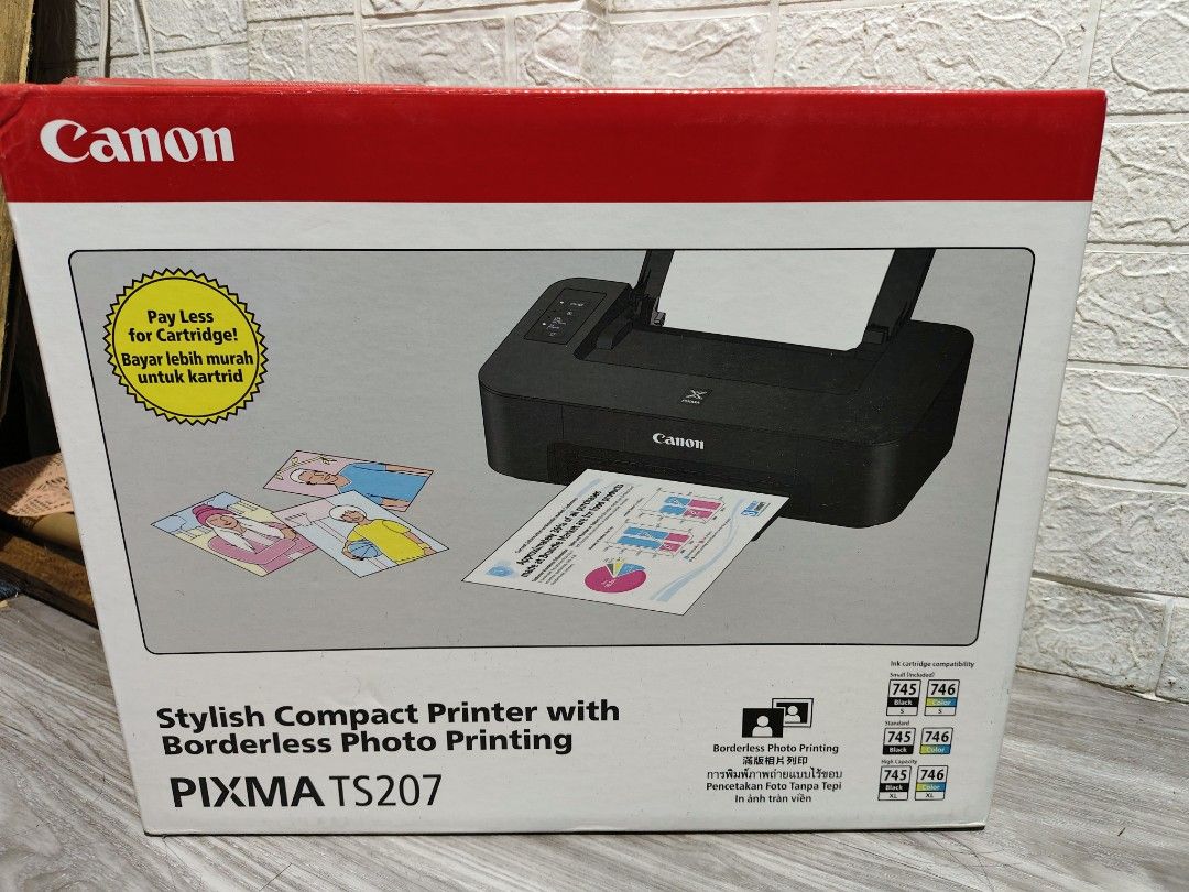 CANON PIXMA TS207 (Category: Printers, Scanners & Copiers) located in Manila. Submitted by ligodliger50209 (Listing ID 1461796700, Image 1). Description: Canon Pixma TS207 Naka 25 print palang kaya good as new! No issue May kasama na xang ink, box ,manual ₱1,900 nalang Marikina meet up or pick up!.