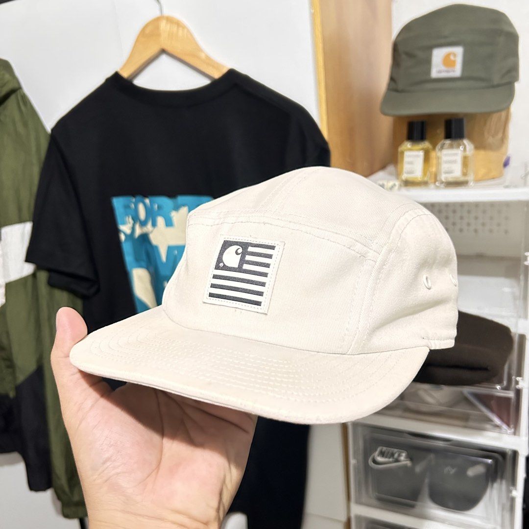 Carhartt Wip State Flag 5 panel (Category: Activewear) located in Calauan. Submitted by hajudethrift (Listing ID 1461659114, Image 2). Description: Carhartt Wip State Flag Excellent Condition 9.5/10 Colorate w/ minor bleach stain sa may loob Please check detailed pi.