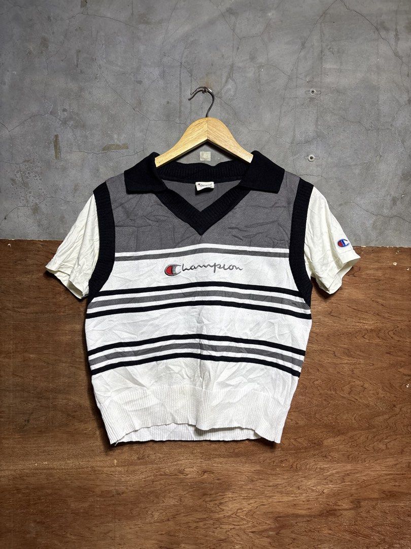 Champion Knit Shirt (Category: Shirts) located in Aparri. Submitted by bry_thrifts (Listing ID 1461724184, Image 1). Description: Width: 18” Length: 20.5” Color rate: 10/10 Condition: 10/10 Issue: Cut wash tag.