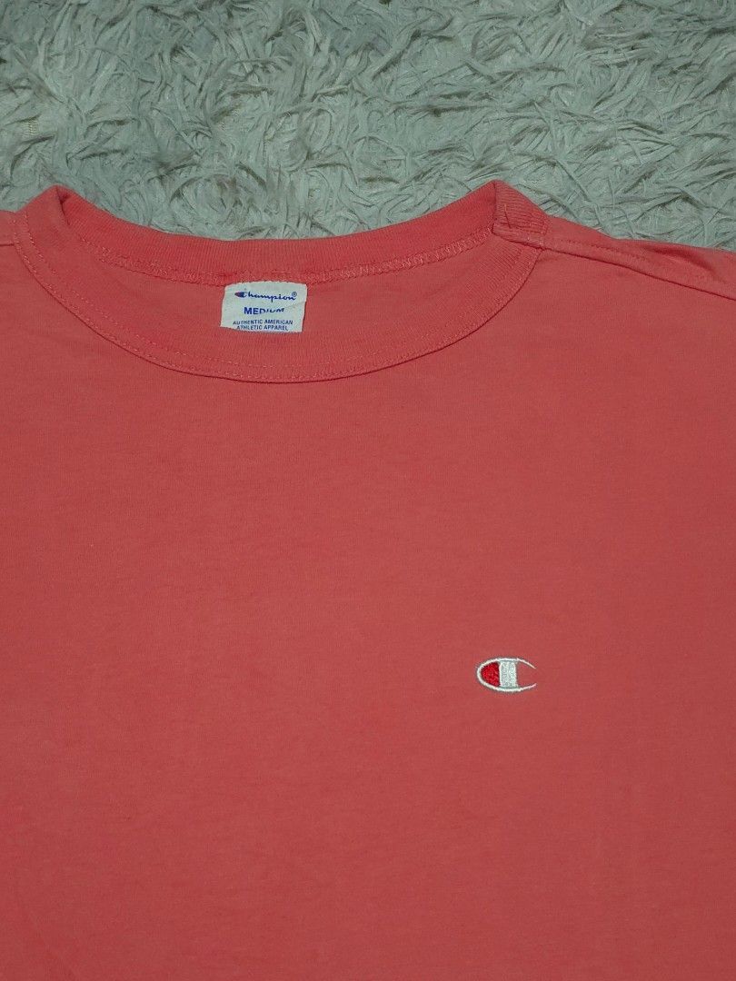 Champion Pastel Pink (Category: Tshirts & Polo Shirts ) located in Abulug. Submitted by humanwhosellthings (Listing ID 1461626079, Image 2). Description: CHAMPÌÒN ✅️Size: Medium ✅️Dimes: 20W x 26L ✅Condition: Excellent - New ✅Issue: None ✅Color Rate: 9.8/10.