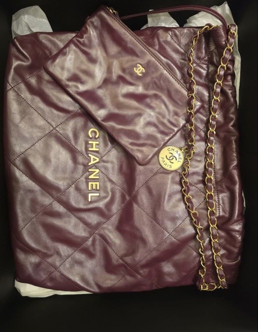 Chanel 22 (Burgundy) (Category: Luxury Bags & Wallets) located in Pasig City. Submitted by queencdn (Listing ID 1461662950, Image 2). Description: Bought from Japan Need funds for medical reasons Price is slightly nego. .