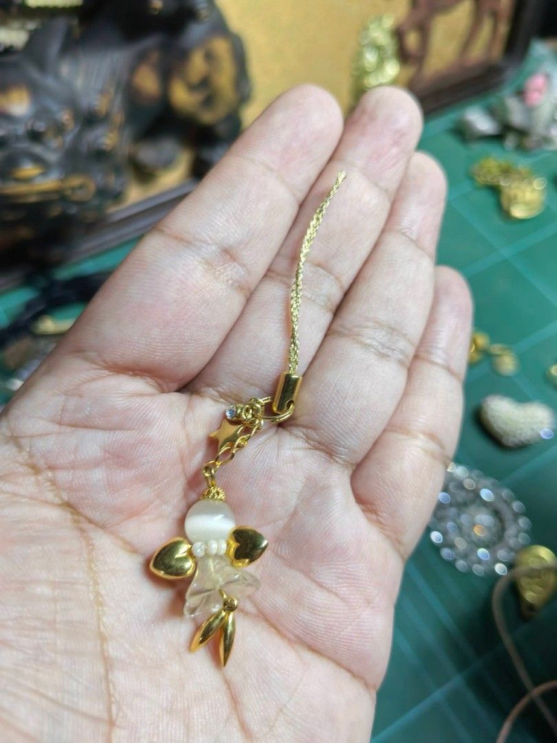 Charm - Goldtone With Polished stone bead. (Category: Charms) located in Cebu City. Submitted by dudes_villanueva (Listing ID 1461584776, Image 3). Description: Charm - Goldtone With Polished stone bead. 📌 In excellent condition..