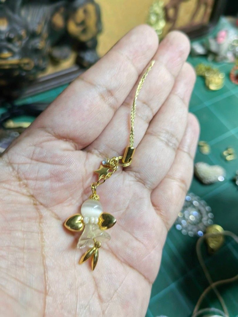 Charm - Goldtone With Polished stone bead. (Category: Charms) located in Cebu City. Submitted by dudes_villanueva (Listing ID 1461584776, Image 1). Description: Charm - Goldtone With Polished stone bead. 📌 In excellent condition..