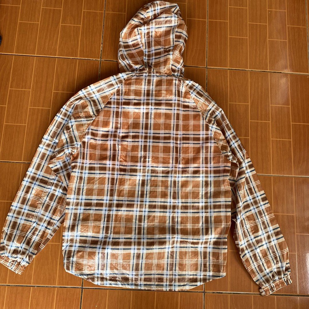 CHECKERED WATER RESISTANT HOODIE JACKET (Category: Coats, Jackets and Outerwear) located in Makati City. Submitted by eunaj (Listing ID 1461655417, Image 2). Description: - Brand: ART BARN - Type: Checkered Hoodie Jacket - Feature: Water-resistant - Lining: Orange - Size: L (EU 52 / UK 42 / US 42) - Condition: 6.5/7 (Excellent) - Style: Classic plaid design.