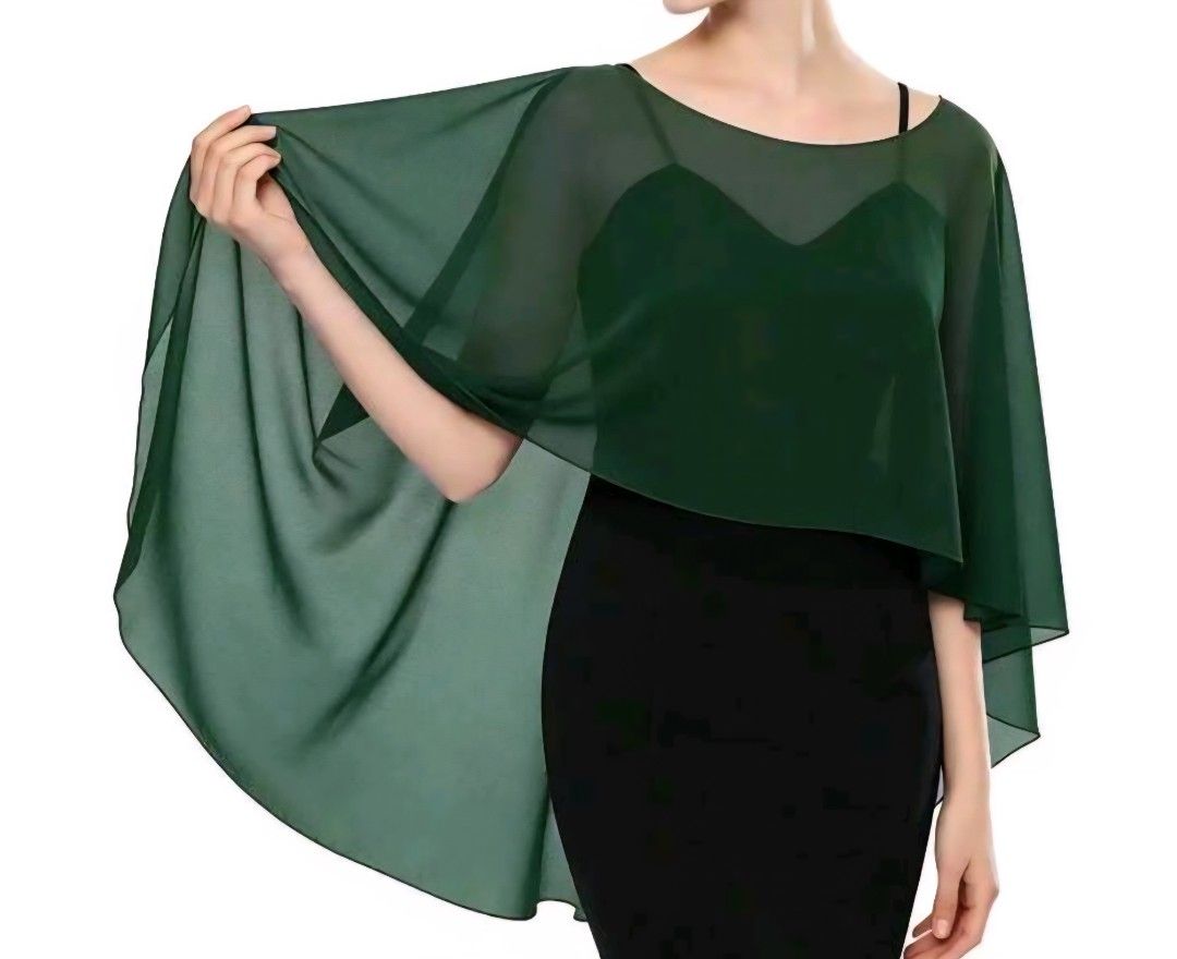 Chiffon Asymmetric Pullover Shawl Scarf Versatile Cape long cover up dark green (Category: Others Tops) located in Manila. Submitted by nariachic (Listing ID 1461600560, Image 1). Description: Chiffon Asymmetric Pullover Shawl Scarf Versatile Cape long cover up dark green.