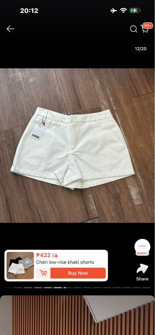 Chéri low-rise trouser shorts (Category: Shorts) located in Taguig. Submitted by prelovedbydein (Listing ID 1461705111, Image 1). Description: - Chéri low-rise shorts (vietnam brand) - Color:white - Available Sizes: S, M, L - Waist Measurements: L (72cm) - Hip Measurements L (92cm) - Note: Measurements may vary slightly. .