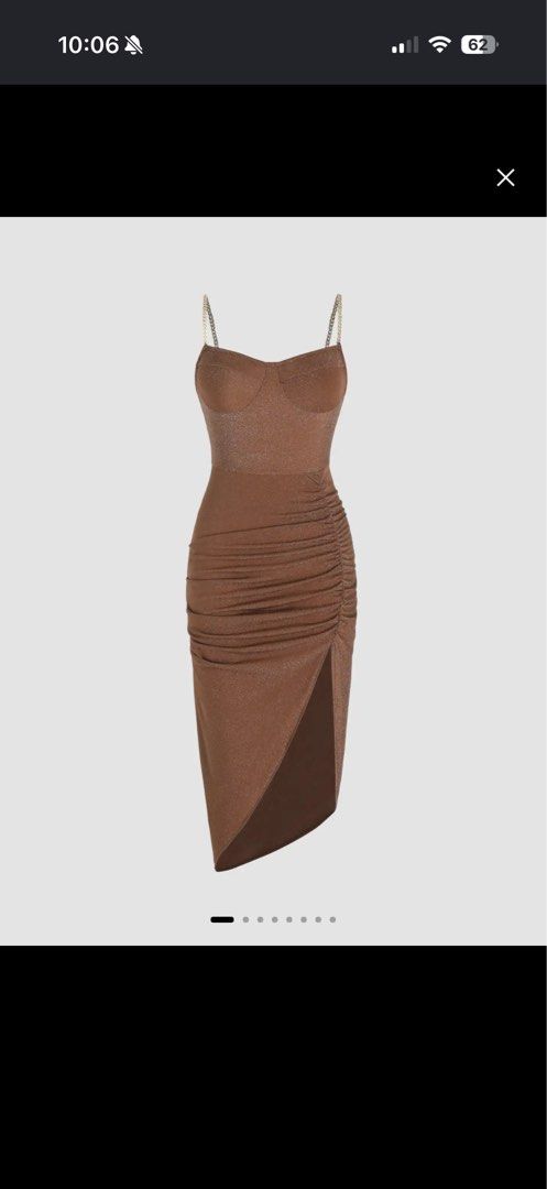CIDER GLITTER RUCHED SLIT MIDI DRESS (Category: Dresses) located in Lucena. Submitted by shop.til.idrop (Listing ID 1461573911, Image 1). Description: BWT Size Medium .