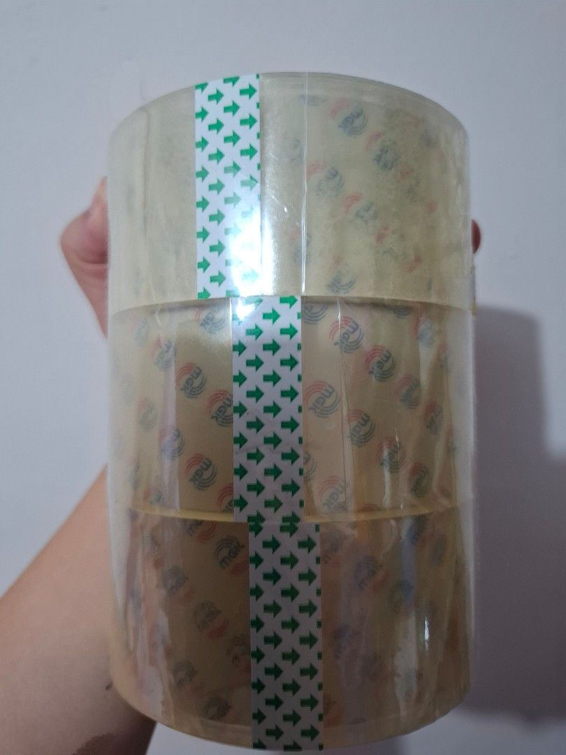 Clear packaging tape 100m (Category: Stationery & School Supplies) located in Quezon City. Submitted by bellemarketing (Listing ID 1461621890, Image 2). Description: Clear packaging tape for sale 100m For pick up.