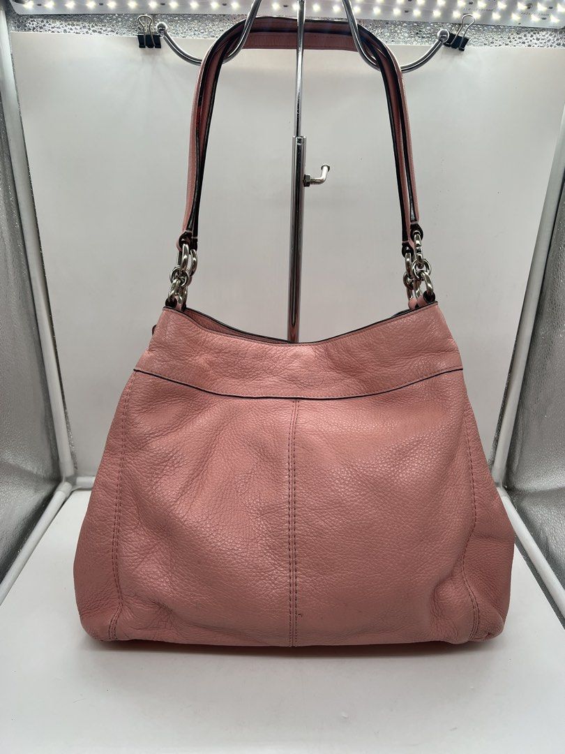 Coach Lexy pink pebbled leather Shoulder Bag (Category: Tote Bags) located in Cavite. Submitted by aellavier (Listing ID 1461590629, Image 2). Description: orig preloved auth. minimal signs of use, peeling creed. no major flaws .