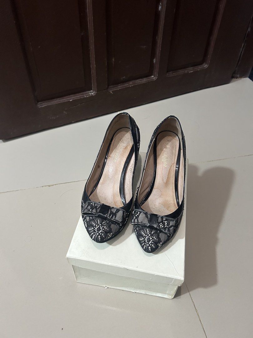 SOLD | Coach Monogram Wedge Heels + Lace Heels (Category: Wedges) located in Binan City. Submitted by valentinexx (Listing ID 1461692674, Image 2). Description: - Authentic Coach wedge heels - Classic monogram print - Chic peep toe style - Cute bow detail on the front - Luxurious gold interior - Comes with original box - Perfect for elevating any outfit with issue.