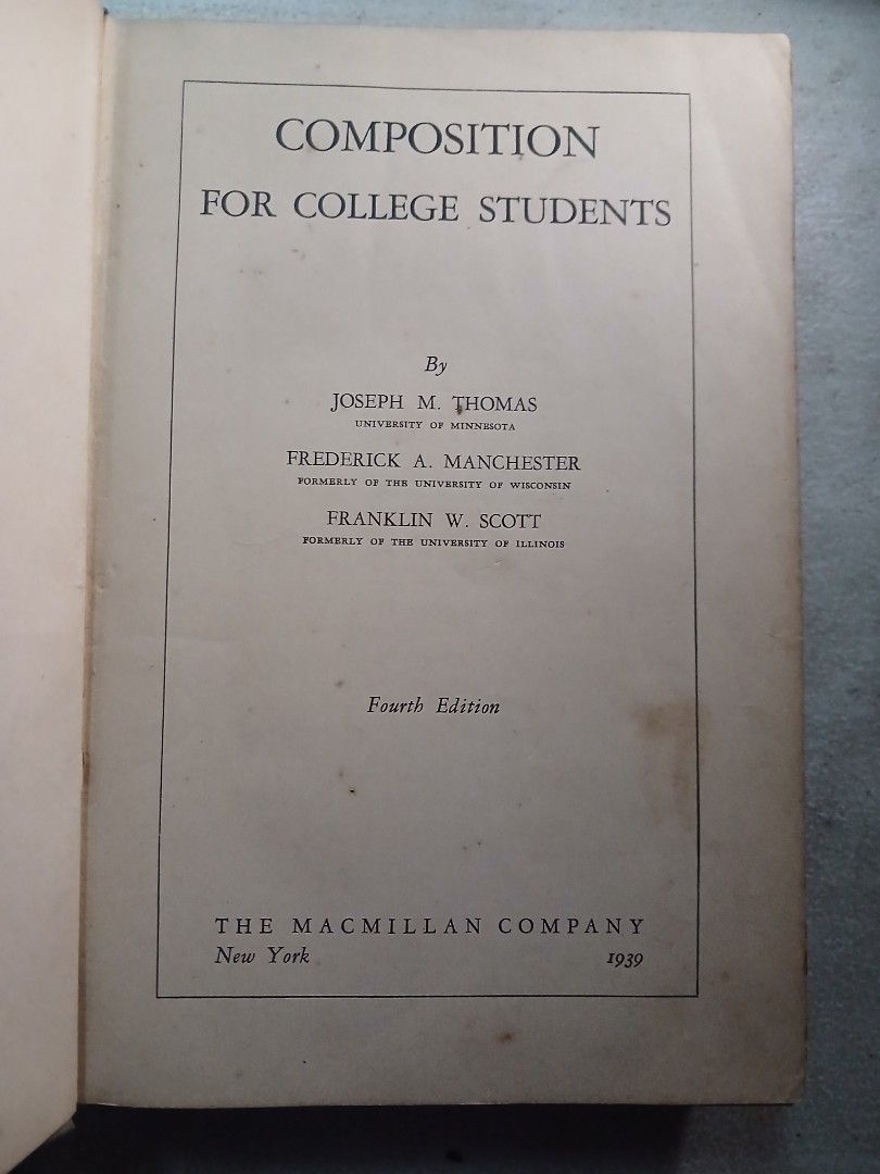 Composition for College Students (Category: Textbooks) located in Manila. Submitted by thecollectibleshop (Listing ID 1461605155, Image 2). Description: Seek a collectible hardbound book about Composition fir College Students. All pages are complete and still in good condition..