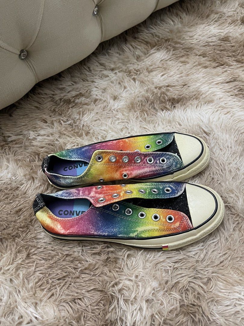 CONVERSE PRIDE LOW-CUT SNEAKERS (SIZE 39.5) (Category: Sneakers) located in Concepcion. Submitted by wowsinigangmix (Listing ID 1461738185, Image 2). Description: CONVERSE PRIDE LOW-CUT SNEAKERS RAINBOW COLORED SIZE 39.5 USED AND NEEDS CLEANING/RESTORING NO BOX ALREADY DISCOLORATION PLS MANAGE EXPECTATIONS .
