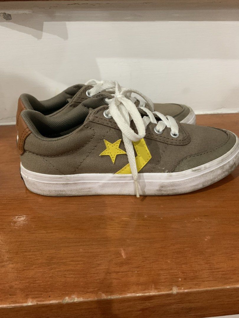 Converse Youth Sneakers - Brown/Yellow (Category: Babies & Kids Fashion) located in Marikina City. Submitted by vanssm (Listing ID 1461587773, Image 2). Description: - Converse sneakers authentic - check photo for size - used twice only.