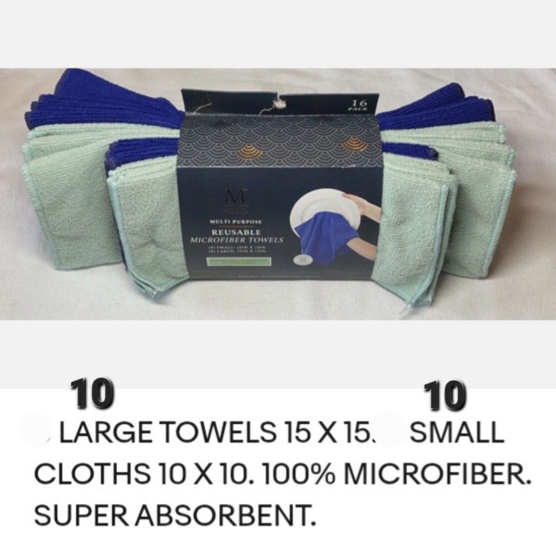 CORE KITCHEN - Multipurpose Microfiber Reusable Cleaning Cloths (20-pc) (Category: Towels, Napkins & Holders) located in Pasig City. Submitted by kuhkuh (Listing ID 1461622038, Image 3). Description: CORE KITCHEN - Multipurpose Microfiber Reusable Cleaning Cloths (20-pc) The Core Kitchen microfiber reusable cleaning cloths are popular for being highly absorbent, streak-free, and machine-washable alternatives to paper towels. ● ultra-soft material