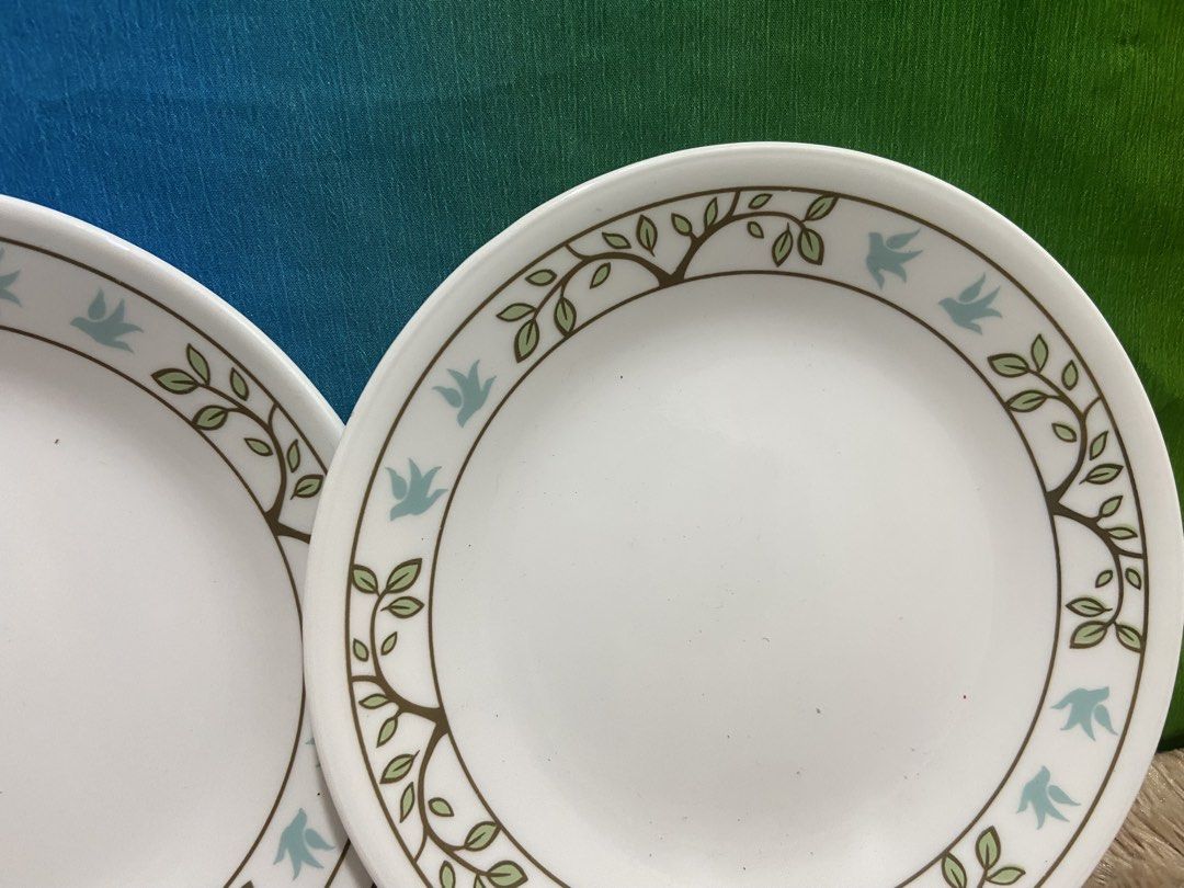 corelle dessert plate (tree bird) (Category: Dinnerware & Cutlery) located in Pasig City. Submitted by jie_russ (Listing ID 1461731236, Image 2). Description: corelle dessert plate USED Made in USA 2 pcs for ₱300.