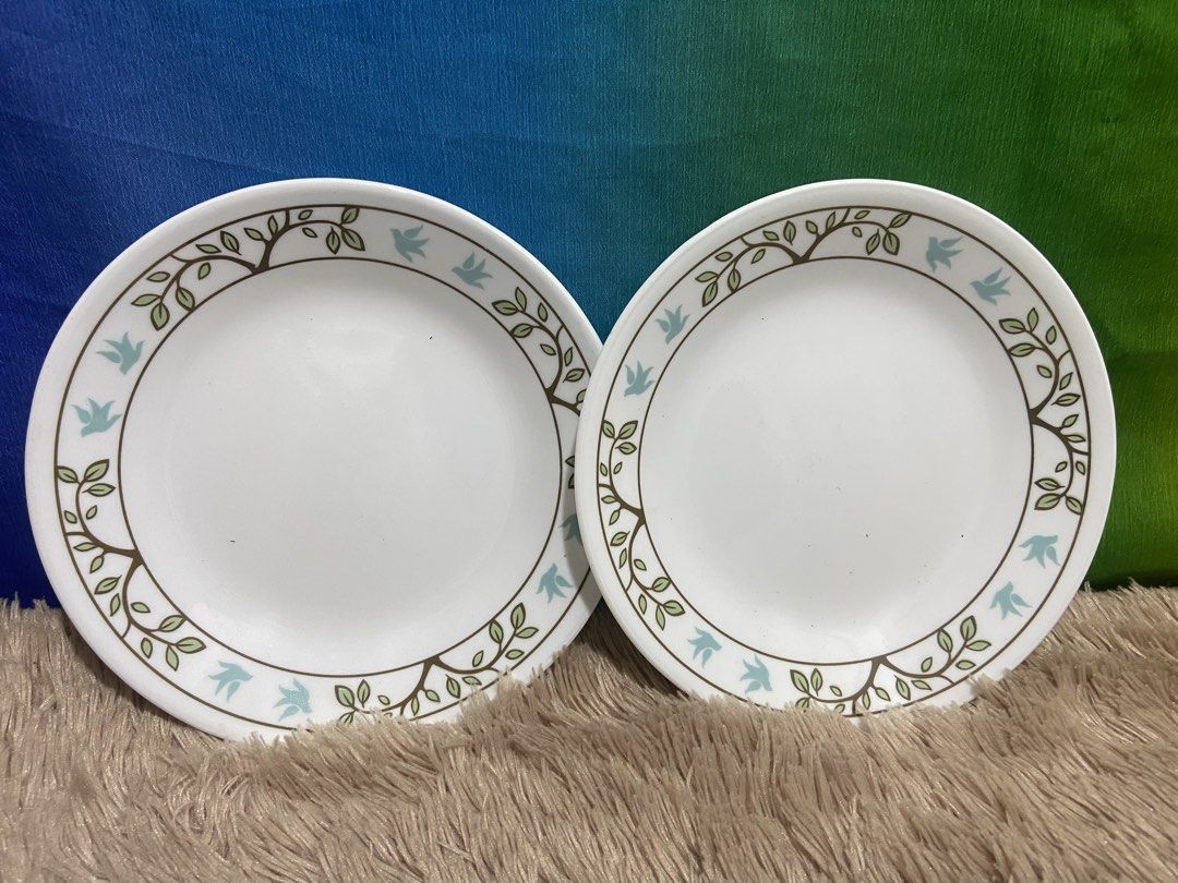 corelle dessert plate (tree bird) (Category: Dinnerware & Cutlery) located in Pasig City. Submitted by jie_russ (Listing ID 1461731236, Image 1). Description: corelle dessert plate USED Made in USA 2 pcs for ₱300.