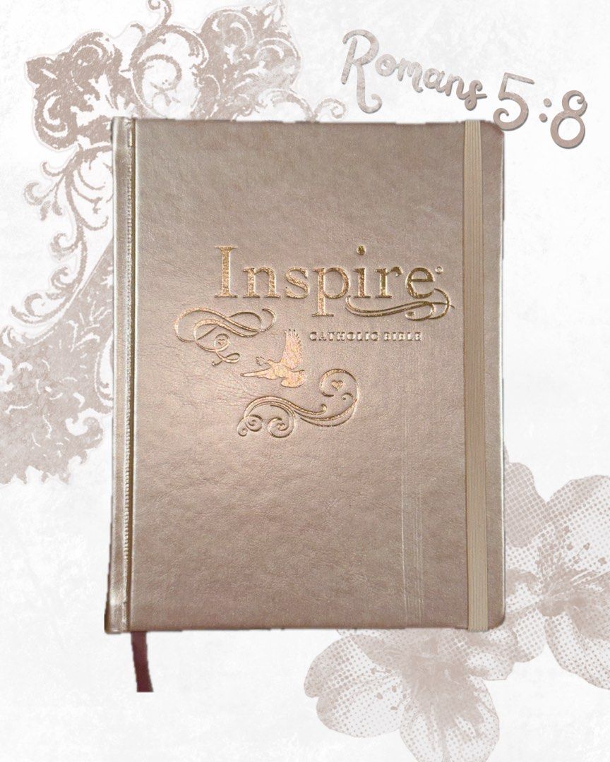 Creative Coloring and Journaling Catholic bible (Category: Textbooks) located in Iloilo. Submitted by frellyued (Listing ID 1461738434, Image 1). Description: Rose gold cover with embossed Inspire Catholic bible on the front with a beautiful design on its sides. Mint condition, has never been used Coloring and journaling inside, very beautiful.