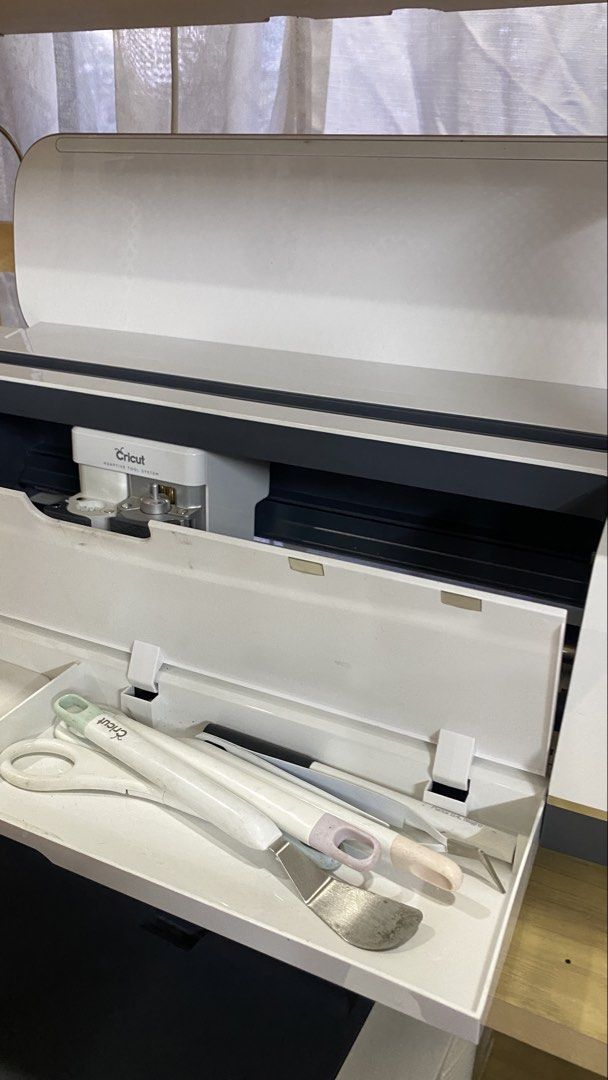 Cricut Maker Machine (Champagne) with Tools and Materials Bundle (Category: Craft Supplies & Tools) located in Davao. Submitted by iam_artisan (Listing ID 1461670867, Image 3). Description: - Cricut Maker machine with Adaptive Tool System - FREE Assorted vinyl rolls in various colors and finishes - Cricut pens - True Control Knife - Rotary Blade Kit - Ideal for a wide range of crafting projects - With Manual but no more box. - Used 1x only. - RFS