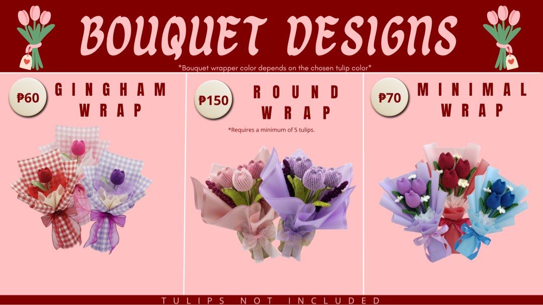 Crochet Tulip Flower promo (Category: Flowers & Bouquets) located in Aroroy. Submitted by crochetbydaphne (Listing ID 1461579435, Image 3). Description: 💐 DID YOU KNOW? Tulip colors symbolize different meanings. 💐 Flowers that stay when words aren’t enough 💐 Each color carries its own meaning, making every bouquet more special and personal. Choose a color that best represents your feelings, message, or the person you’re gifting it to ✨ Handmad