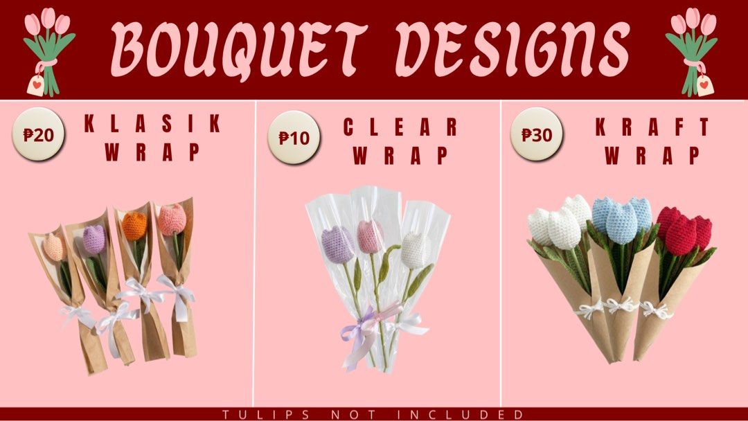 Crochet Tulip Flower promo (Category: Flowers & Bouquets) located in Aroroy. Submitted by crochetbydaphne (Listing ID 1461579435, Image 2). Description: 💐 DID YOU KNOW? Tulip colors symbolize different meanings. 💐 Flowers that stay when words aren’t enough 💐 Each color carries its own meaning, making every bouquet more special and personal. Choose a color that best represents your feelings, message, or the person you’re gifting it to ✨ Handmad