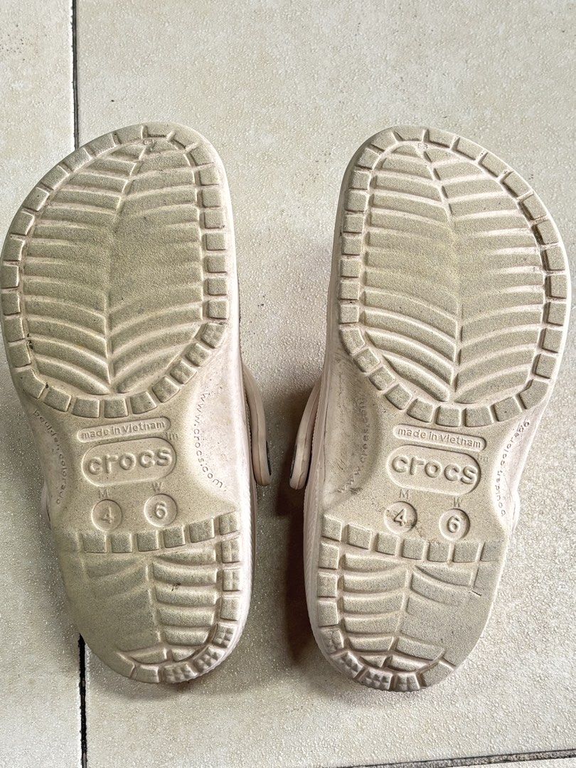 Crocs Clogs Size M 6 Light/Baby Pink Slip-on Shoes (Category: Slippers and slides) located in Quezon City. Submitted by msuyo (Listing ID 1461584971, Image 2). Description: - Beige Crocs Clogs - Size: M4/ W6 - Made in Vietnam - Easy slip-on design - Ideal for casual wear.