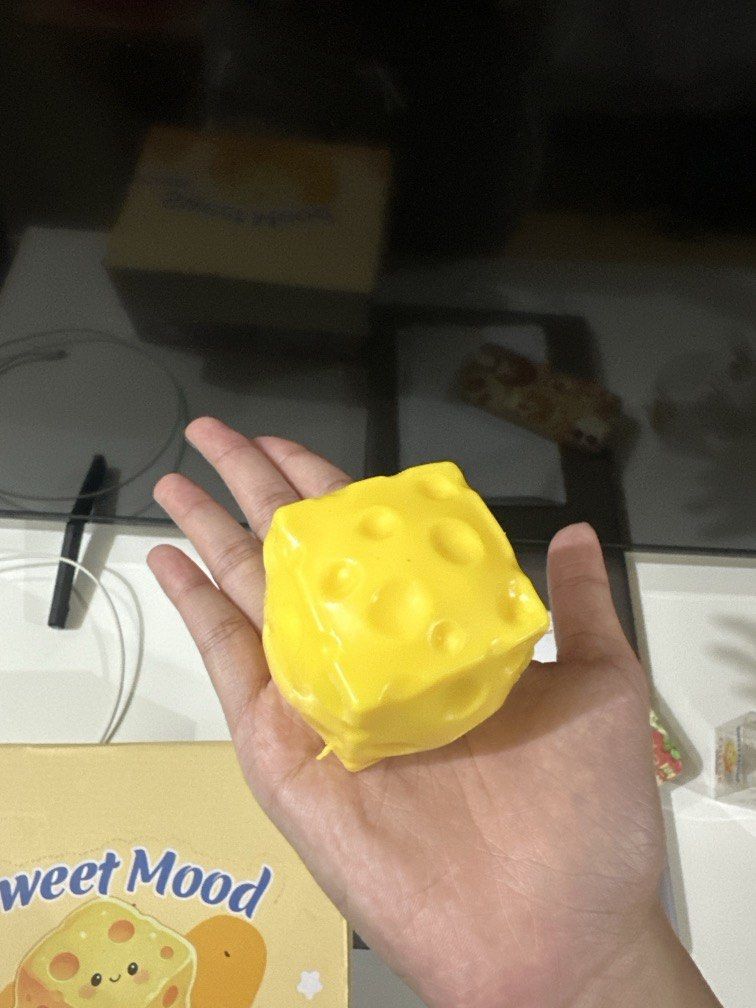 Crunchy Cheese Squishy (Category: Designer & Blind Box Toys) located in Manila. Submitted by preamorph (Listing ID 1460615980, Image 2). Description: 175 each size: 1.5 in x 1.5 in.