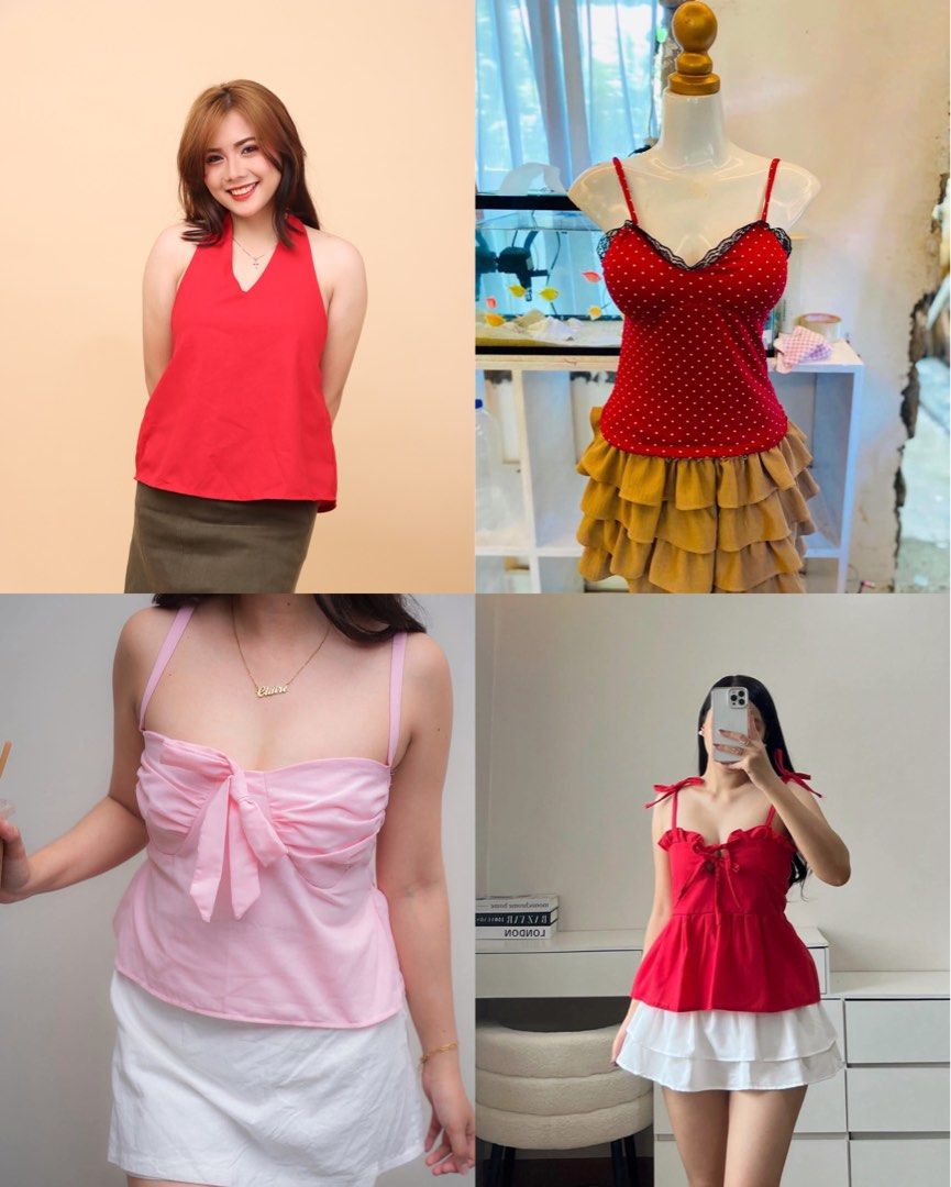 Cute Halter Neck & Off Shoulder Tops - Various Colors (Category: Sleeveless) located in Panabo. Submitted by necoleeey (Listing ID 1461714558, Image 1). Description: Assorted tops (mostly linen!) ₱350.00 set bundle (5 pcs) Assorted style and colors only. Repeat designs since limited stocks only. Sizes: small to medium Free size Add ₱5.00 if choosing! .