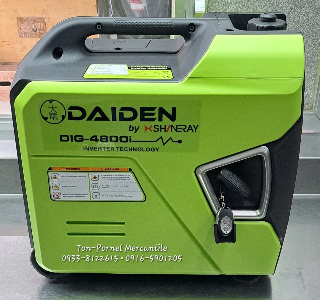 DAIDEN INVERTER GASOLINE GENERATOR (Category: Industrial Equipment) located in Manila. Submitted by tonpornel (Listing ID 1461617938, Image 2). Description: DAIDEN INVERTER GENERATOR Ton-Pornel Mercantile • We supply Powertools, Hardware tools, Plumbing, Paints, Electrical and Construction materials • We offer Paint Mixing and Powertools Repair Visit us: 38 Marcos Highway Mayamot, Antipolo City Store hours Mon to sat 8:30am to 5pm Contact us thru