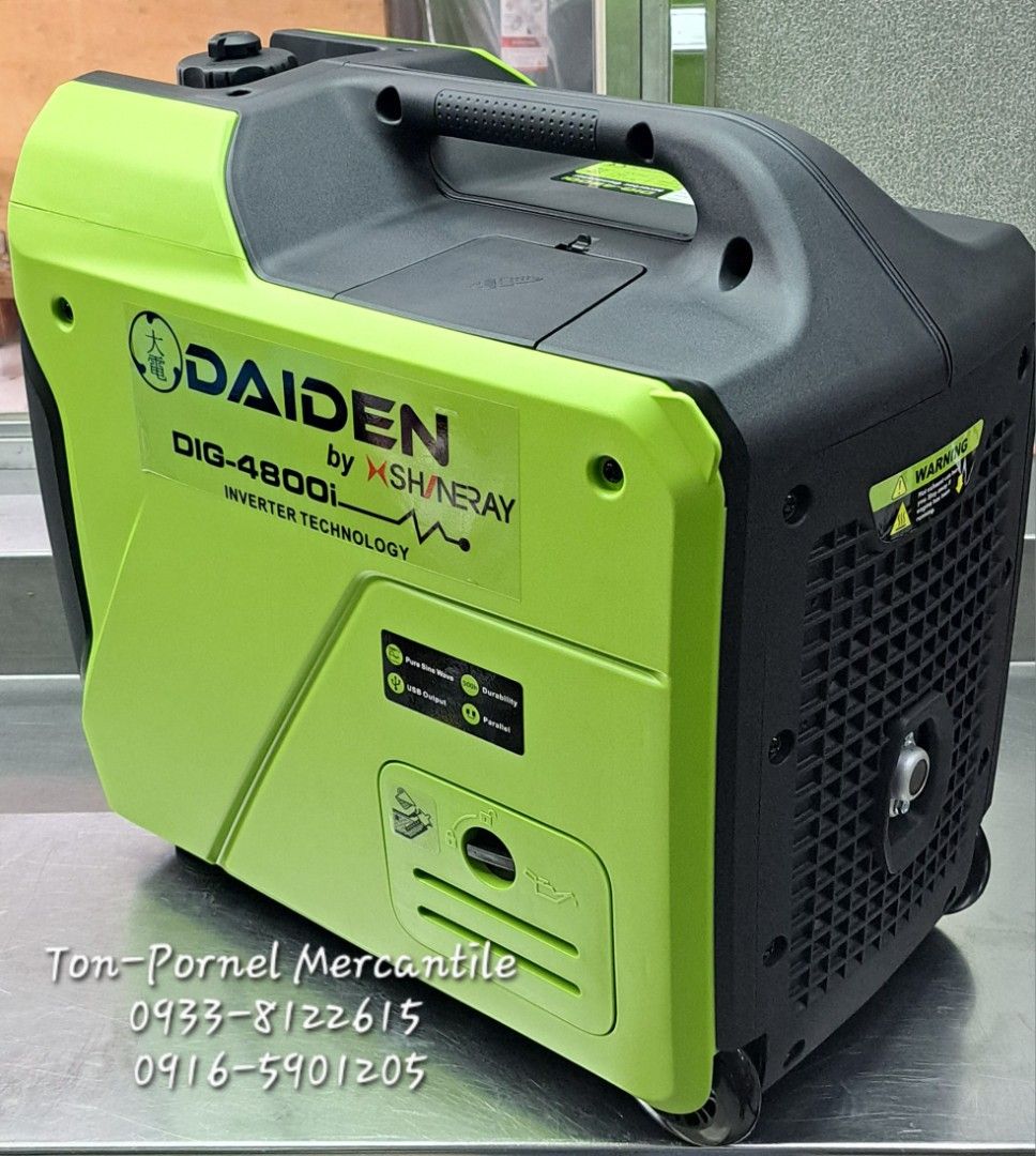 DAIDEN INVERTER GASOLINE GENERATOR (Category: Industrial Equipment) located in Manila. Submitted by tonpornel (Listing ID 1461617938, Image 3). Description: DAIDEN INVERTER GENERATOR Ton-Pornel Mercantile • We supply Powertools, Hardware tools, Plumbing, Paints, Electrical and Construction materials • We offer Paint Mixing and Powertools Repair Visit us: 38 Marcos Highway Mayamot, Antipolo City Store hours Mon to sat 8:30am to 5pm Contact us thru