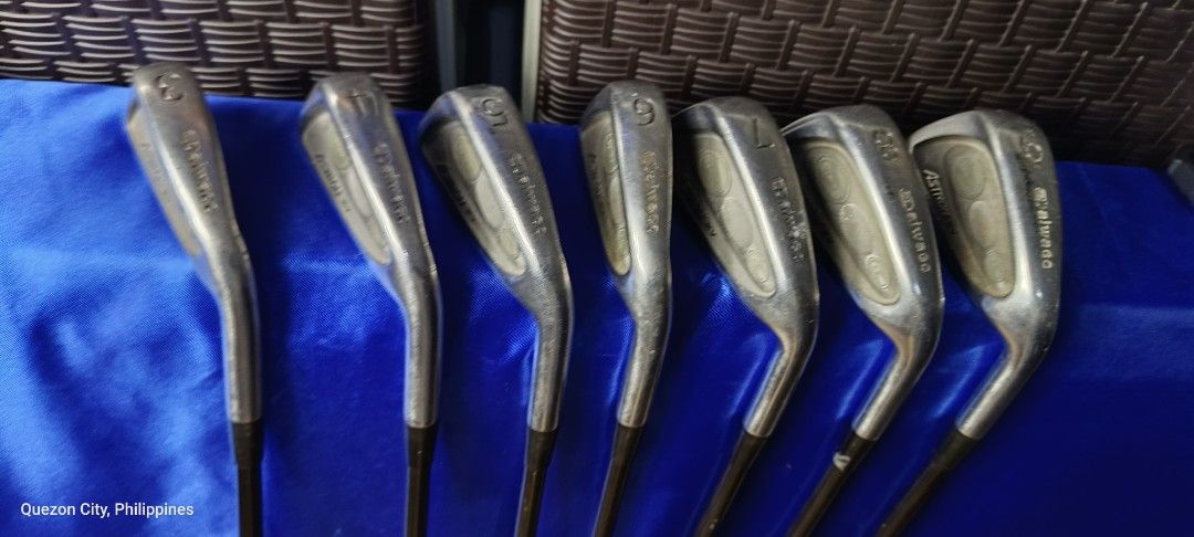 Daiwa Astron KV Golf Irons Set (Category: Golf) located in Manila. Submitted by yeonmei5614747 (Listing ID 1461619263, Image 1). Description: - Set of Daiwa Astron KV golf irons - Includes: 3-iron, 4-iron, 5-iron, 6-iron, 7-iron, 8-iron, 9-iron, and Pitching Wedge (PW) - Condition: Used, but with plenty of life remaining - Ideal for: Golfers looking to upgrade their equipment or beginners Kevlar Carbon Shaft r flex.. right handed club. .