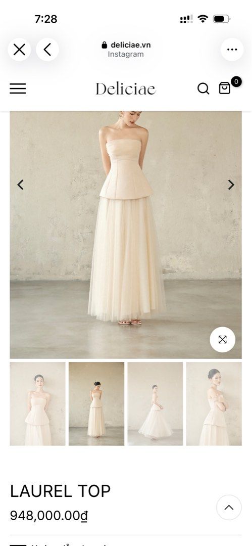 FOR SALE Deliciae Vietnam - Laurel Top (Category: Blouses) located in Quezon City. Submitted by yours.studios (Listing ID 1461736167, Image 2). Description: RFS: wrong size Brand New Size S (actually fits XS) Currently sold out at their store! Some pasabuys cost PHP 2500+ 😅 Photos posted are from Deliciae’s website.