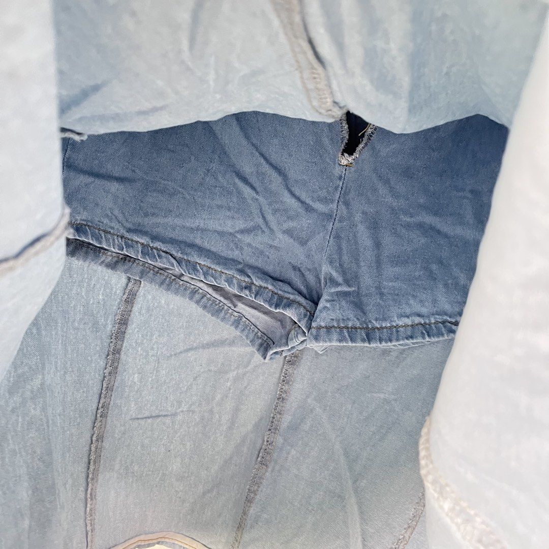 Denim A-line Garterized Skort (Category: Skirts) located in Quezon City. Submitted by shopnina (Listing ID 1461670334, Image 3). Description: - Light wash denim skirt - Flattering A-line cut - Comfortable elastic waistband (fits 28-34 inches) - Convenient front pockets - Built-in shorts for extra coverage - Approximately 23 inches in length - Ideal for everyday casual wear.