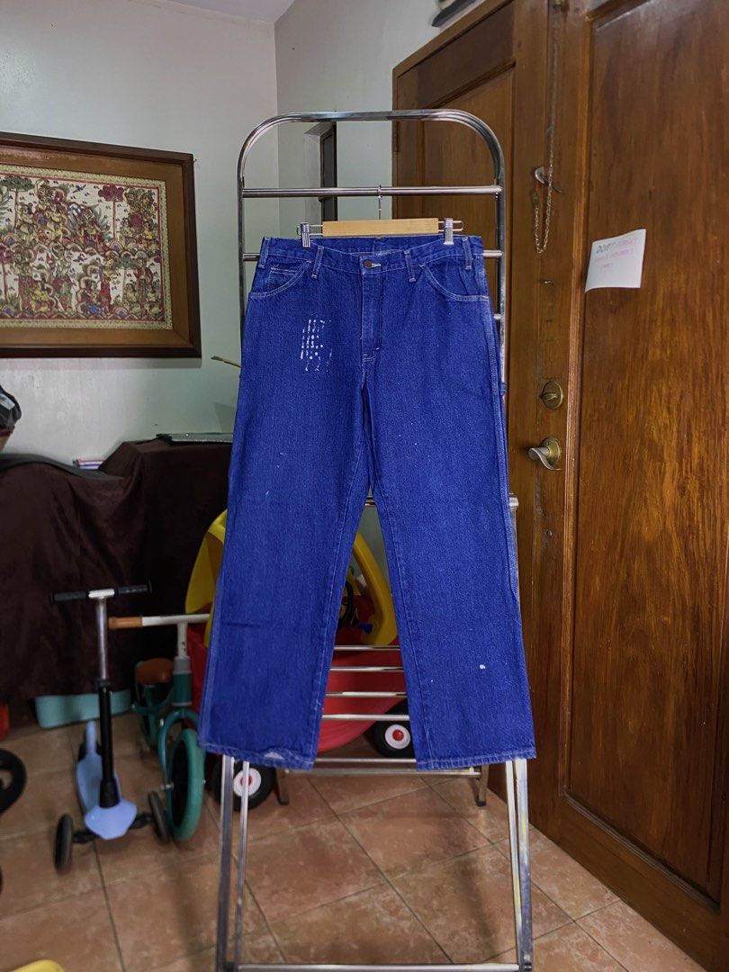 Dickies Denim Carpenter Pants 2 (Category: Jeans) located in Antipolo. Submitted by 1870thrift.wm (Listing ID 1461581968, Image 2). Description: Dickies Blue Denim Carpenter Pants 2 Tag Size - (34x40) 34 on tag, fits up to 36” 41” length 9” hem Issues can be seen on each slide..