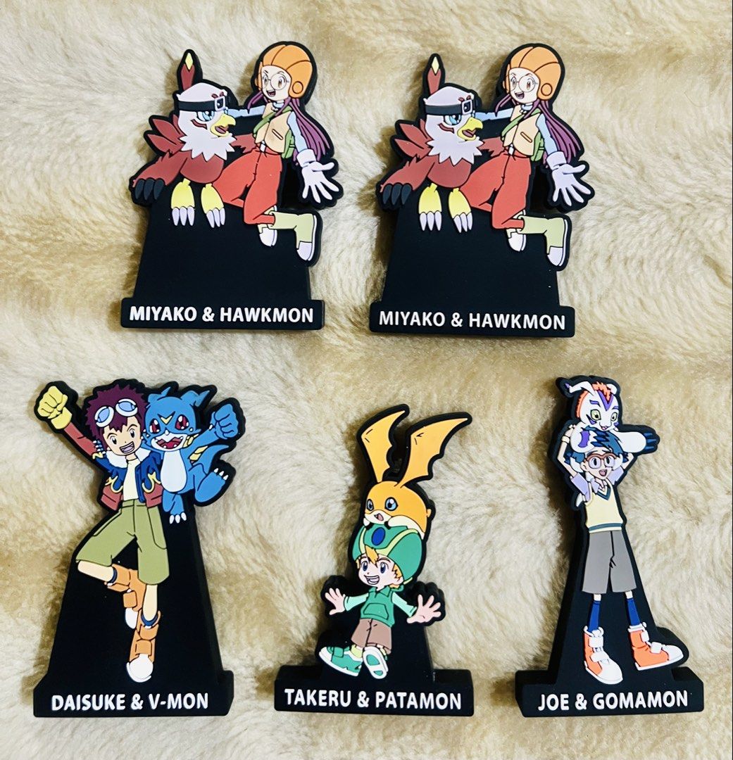Digimon Rubber Stands (per pc/take all) (Category: Figurines & Statues) located in Taguig. Submitted by lae.onlineshop (Listing ID 1461686806, Image 1). Description: Digimon Rubber Stands *Loose, no original packaging, AS IS. *Ichiban Kuji - Digimon Series - Clash of Light and Darkness Prize G *THE COLOR MAY SLIGHTLY DIFFER FROM ACTUAL DUE TO LIGHTING AND/OR SCREEN RESOLUTION. Size: approx 7cm-8cm (varies per type) Issue: zero to minimal cleaning