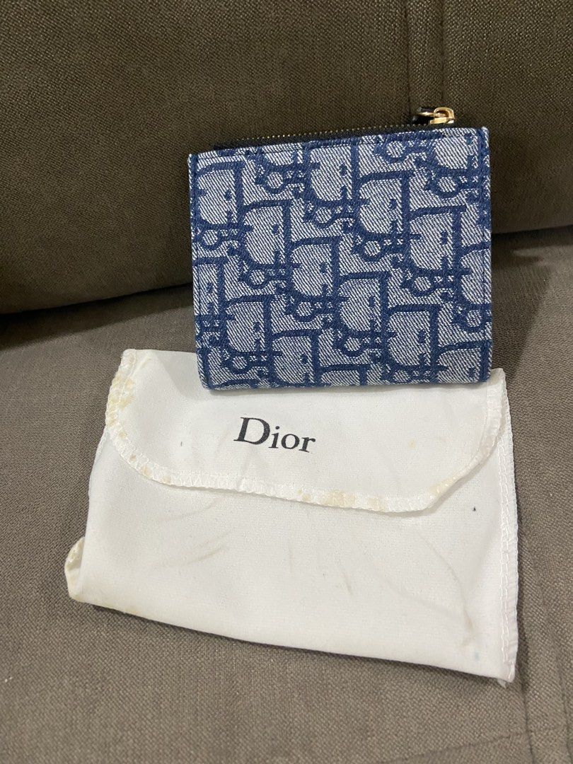 Dior Monogram Denim Bifold Wallet with Pouch (Category: Luxury Bags & Wallets) located in Quezon City. Submitted by emjen (Listing ID 1461745763, Image 3). Description: - Dior wallet Authentic quality - Iconic Dior monogram pattern on denim - Bifold design with zip compartment - Interior card slots and clear ID window - Includes Dior dust pouch - Ideal for organizing your essentials.