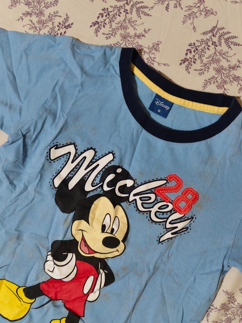 Disney Mickey Mouse light blue t-shirt (Category: Babies & Kids Fashion) located in Bulacan. Submitted by angel.decluttersx (Listing ID 1461706285, Image 2). Description: small size for adult needs wash lang.