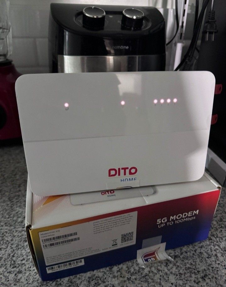 DITO WowFi 5G (Category: Networking) located in Quezon City. Submitted by jm225 (Listing ID 1461638478, Image 2). Description: used for a month nung umuulan di maayos ng converge dahil sa bagyo. this is very useful and you can travel with this. no use for me at the moment with active Sim, I'll send the complete details when done.. it will be transfer to you.. no issue or what so ever.