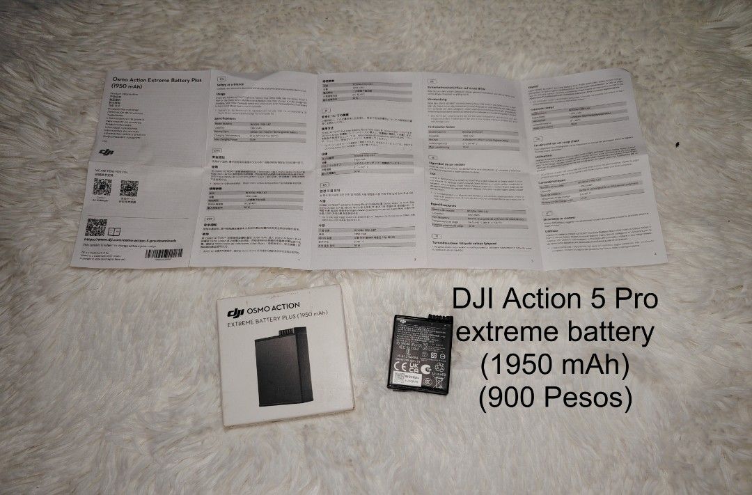 Dji osmo action 5 Pro Extreme battery (1950 mAh) (Category: Camera Bags & Carriers) located in Manila. Submitted by jhaymar_hernandez (Listing ID 1461607136, Image 1). Description: Dji osmo action 5 Pro Extreme battery (1950 mAh) 900 Pesos nalang! Cogeo Gate 2 Antipolo City.