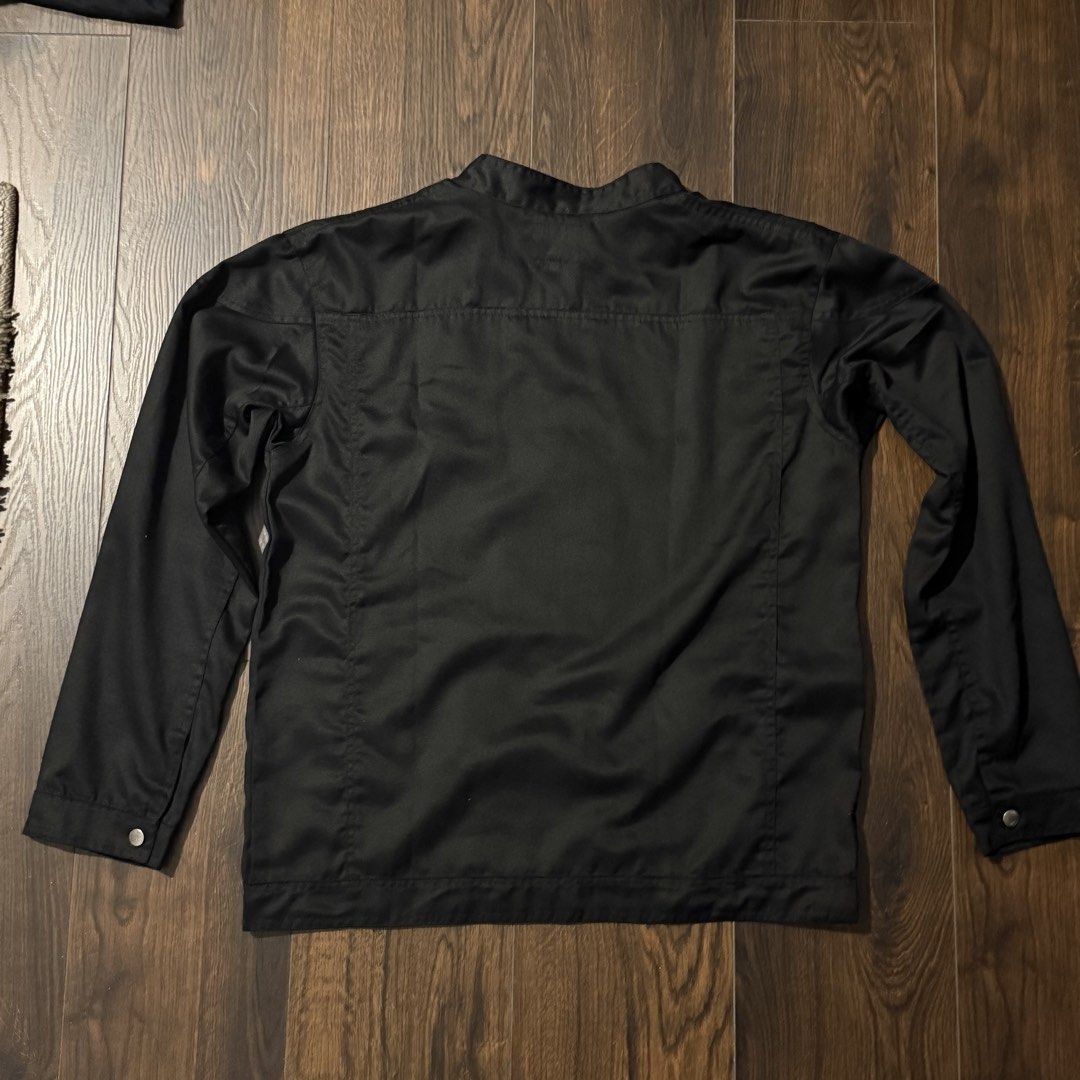 DLSU Bomber Jacket in Black (Category: Coats, Jackets and Outerwear) located in Manila. Submitted by monkemon (Listing ID 1461584923, Image 2). Description: - Classic black bomber jacket - Zip-up front with snap button hem closure - Green emblem on left chest - Long sleeves with snap button cuffs - Simple and timeless design - Ideal for layering - Bought in DLSU (orig: 2k).