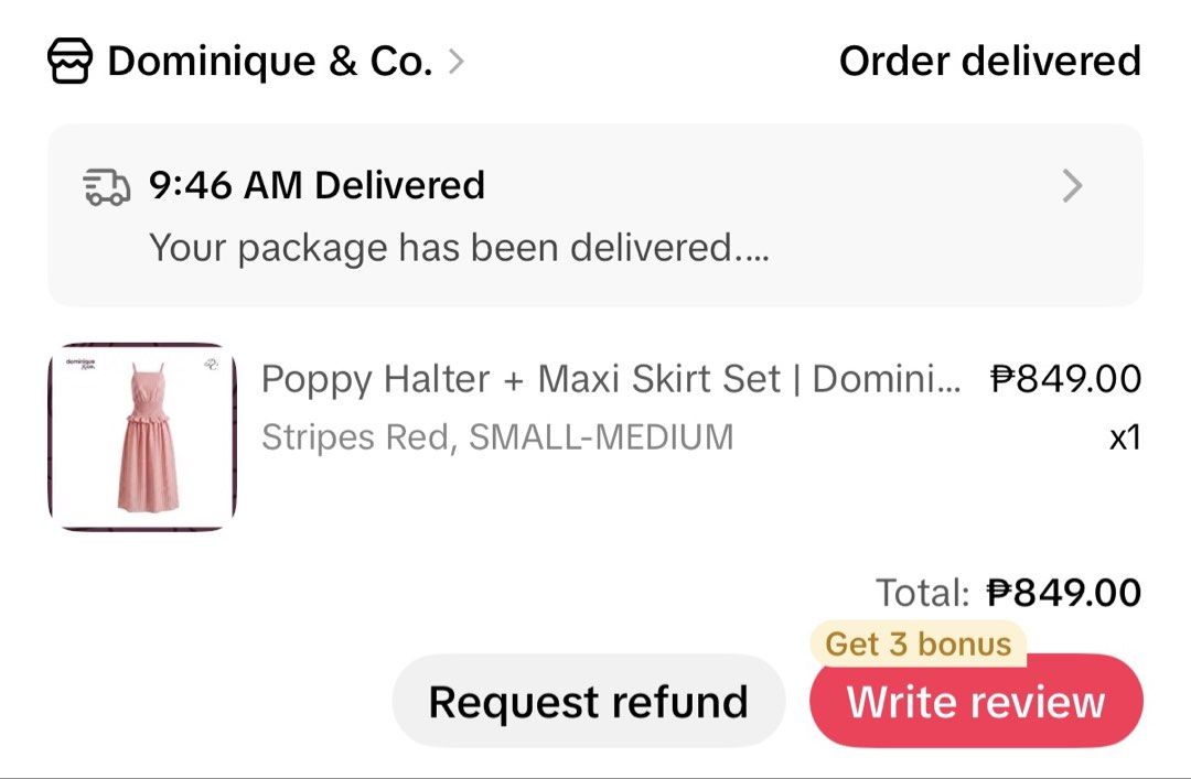 Dominique & Co Poppy Set (Category: Sets or Coordinates) located in Makati City. Submitted by cecebeh (Listing ID 1461630445, Image 2). Description: Brand new. Size: Small-Medium RFS: Not my size.