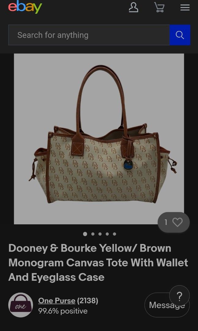DOONEY & BOURKE MONOGRAM CANVAS TOTE BAG (Category: Tote Bags) located in General Mariano Alvarez. Submitted by adonid (Listing ID 1461613904, Image 2). Description: DOONEY & BOURKE MONOGRAM CANVAS TOTE BAG GOOD CONDITION NORMAL SIGN OF USAGE ONLY.